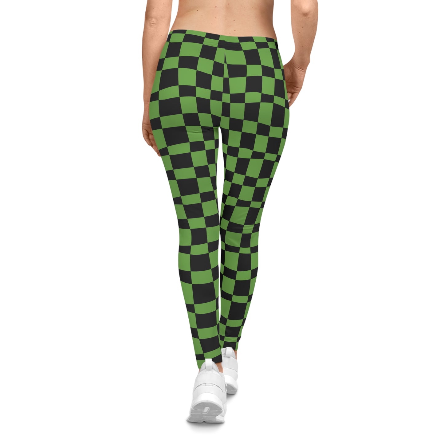 All-Over Print Leggings Checkered Black/Greeen