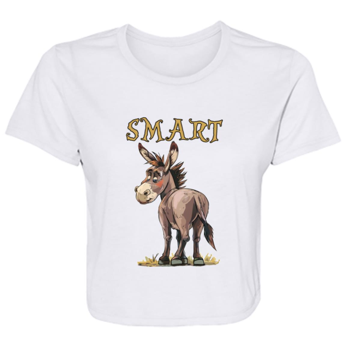 Flowy Cropped Tee Smart Ass