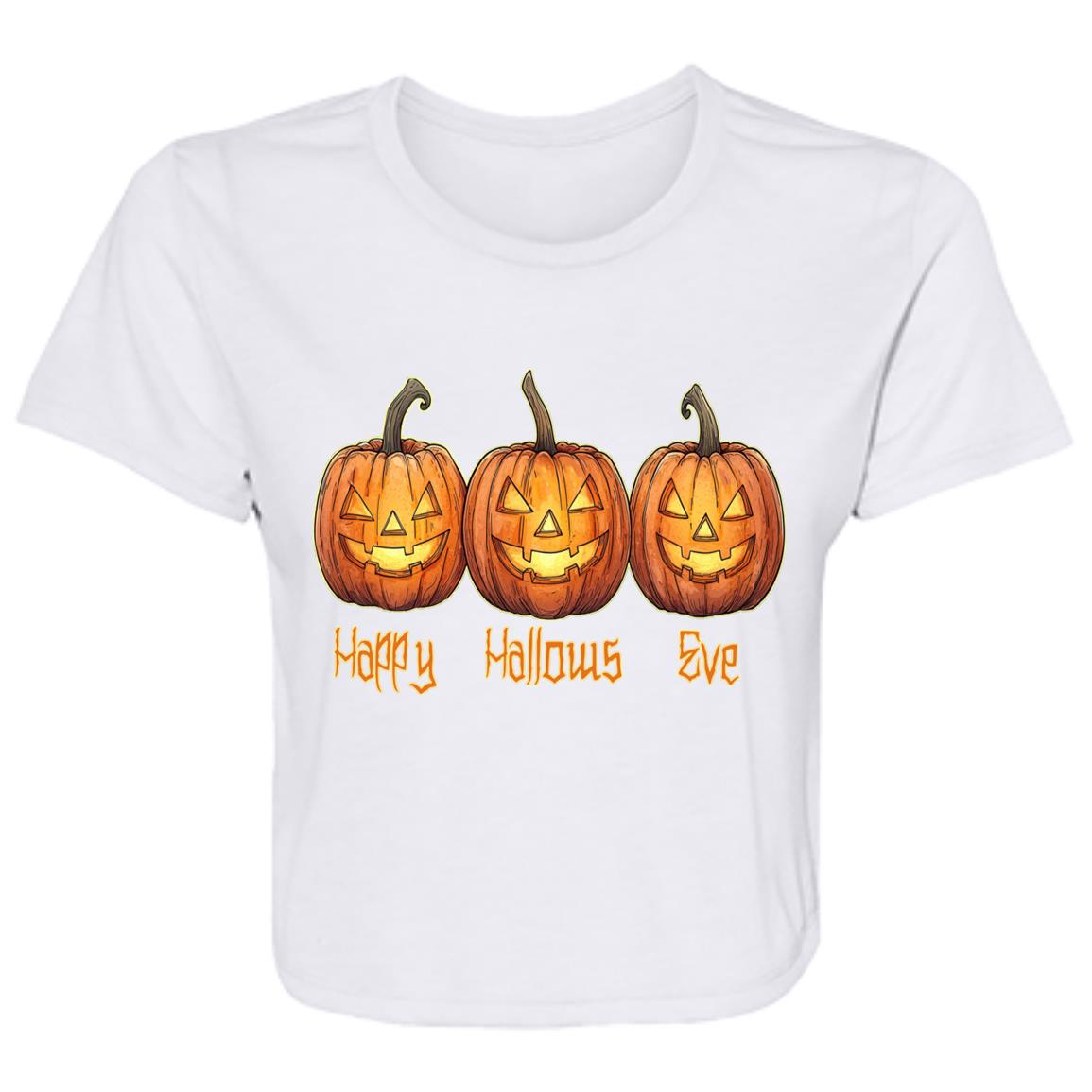 Flowy Cropped Tee Happy Hallows Eve
