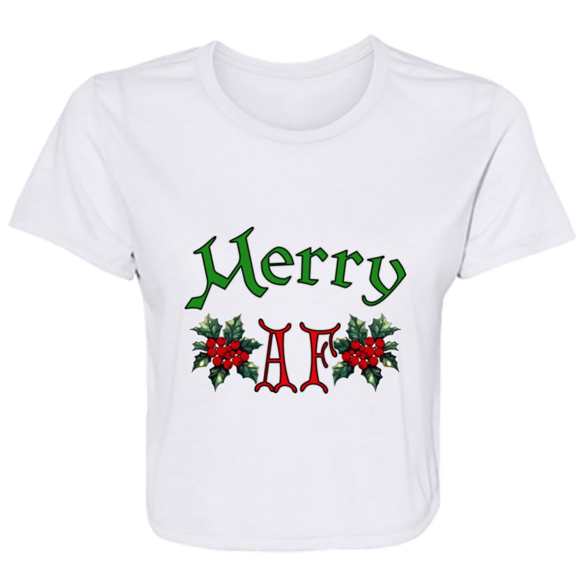 Flowy Cropped Tee Merry AF