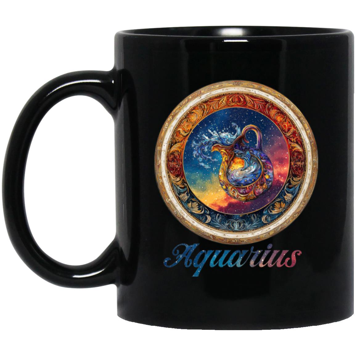 11oz Black Mug Zodiac Aquarius