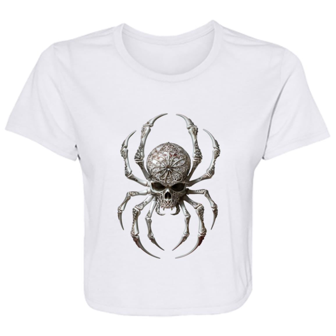 Flowy Cropped Tee Ornamental Skull Spider