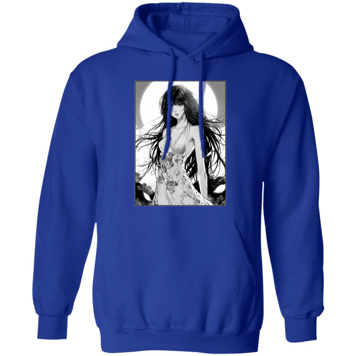 Pullover Hoodie Anime Woman In Floral Dress