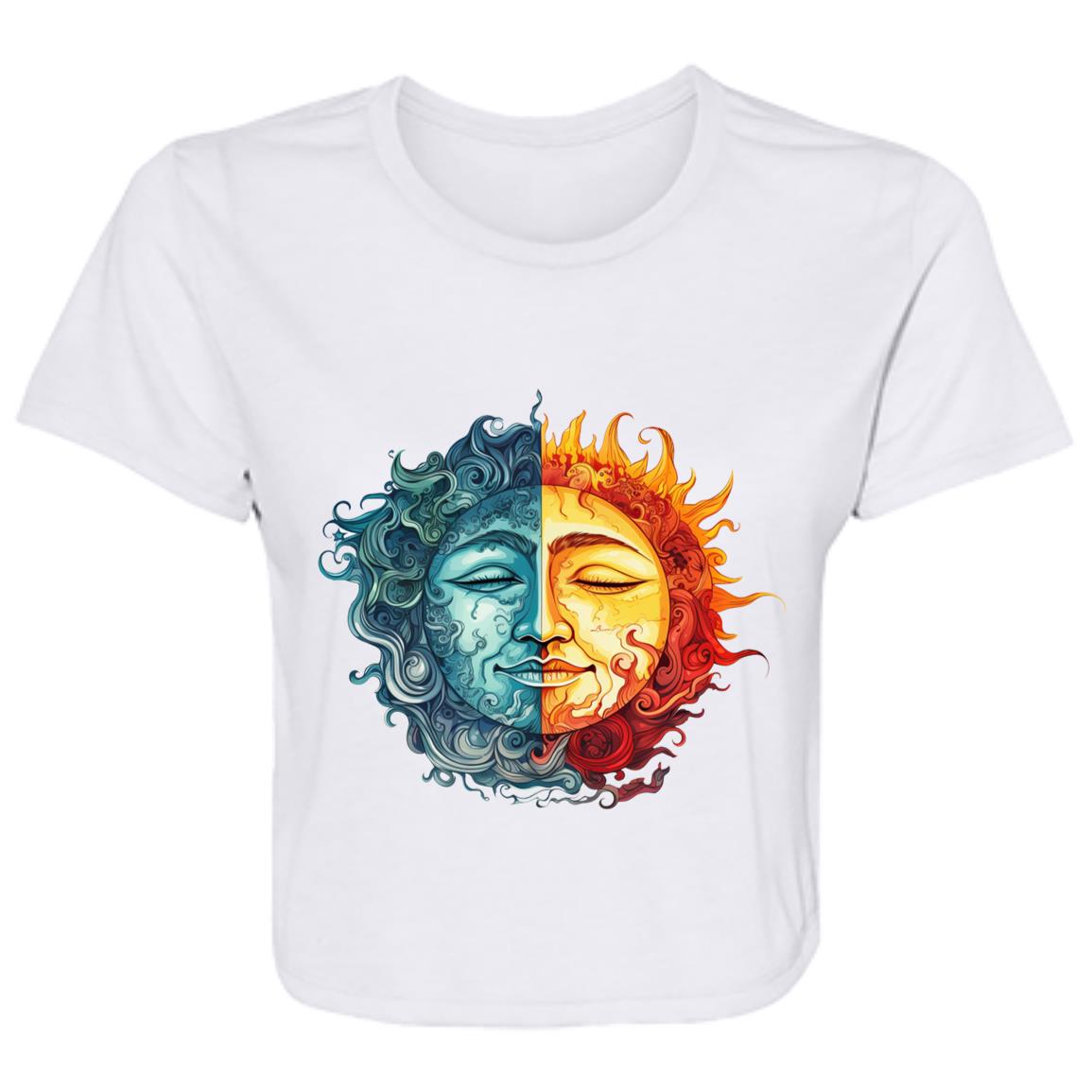 Flowy Cropped Tee Sun & Moon Ying Yang