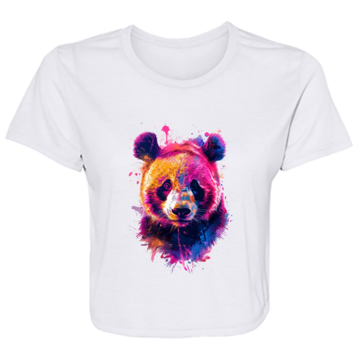 Flowy Cropped Tee Abstract Panda