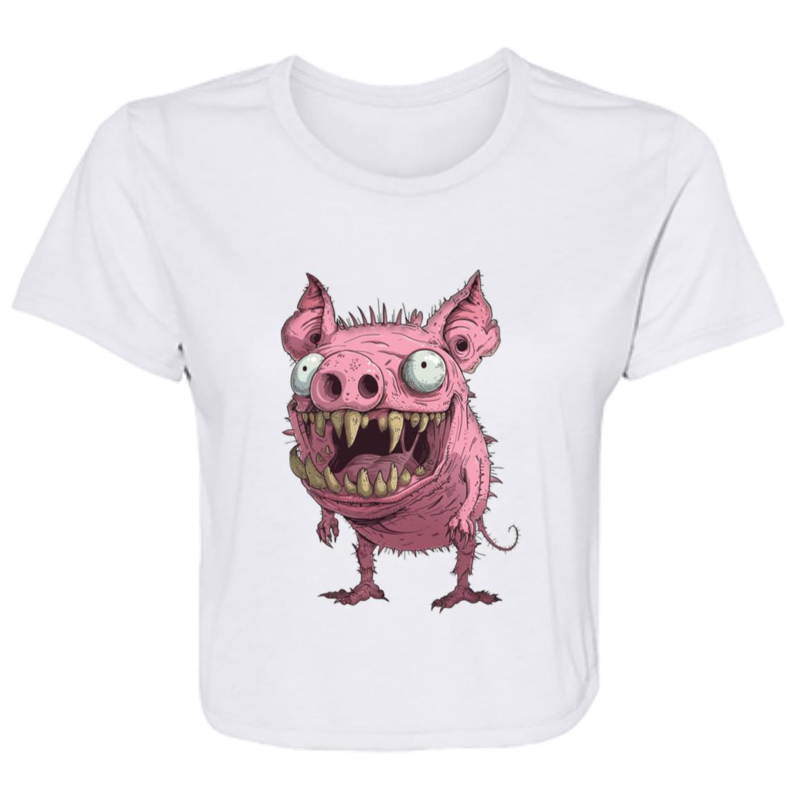 Flowy Cropped Tee Little Piggy