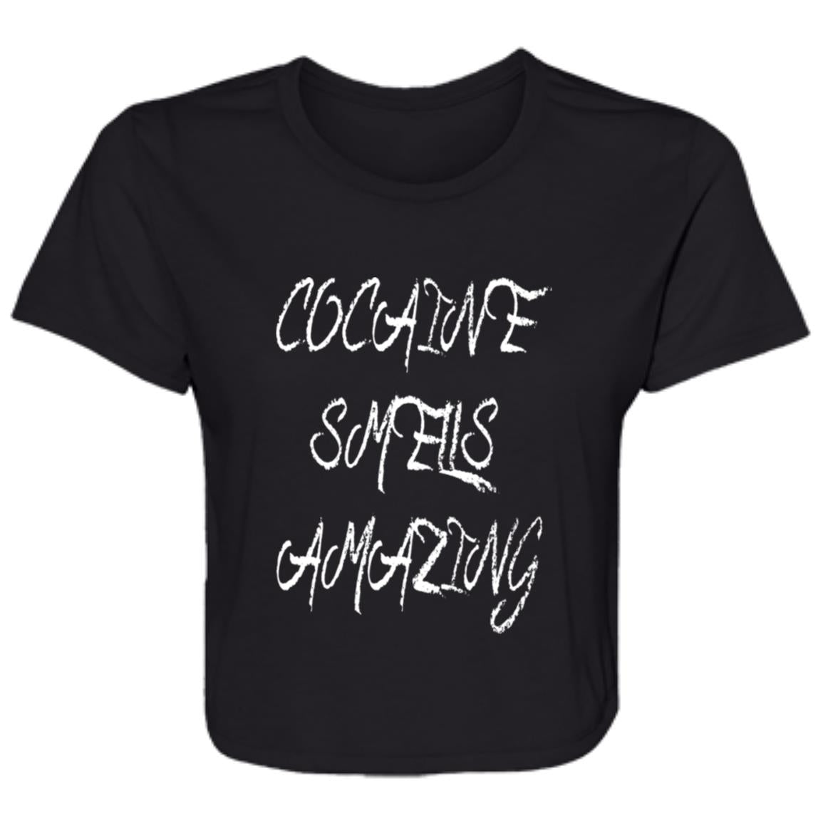 Flowy Cropped Tee Cocaine Smells Amazing
