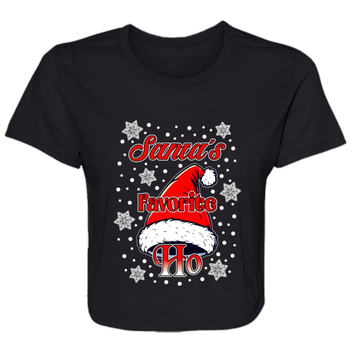 Flowy Cropped Tee Santa's Favorite Ho