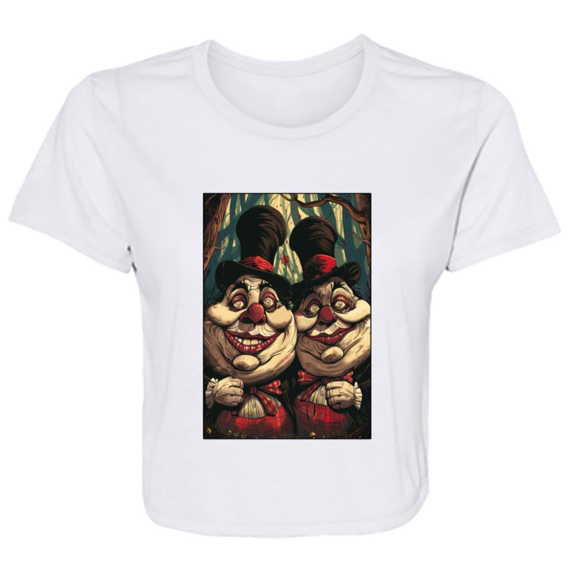 Flowy Cropped Tee Tweedle Dee & Tweedle Dum