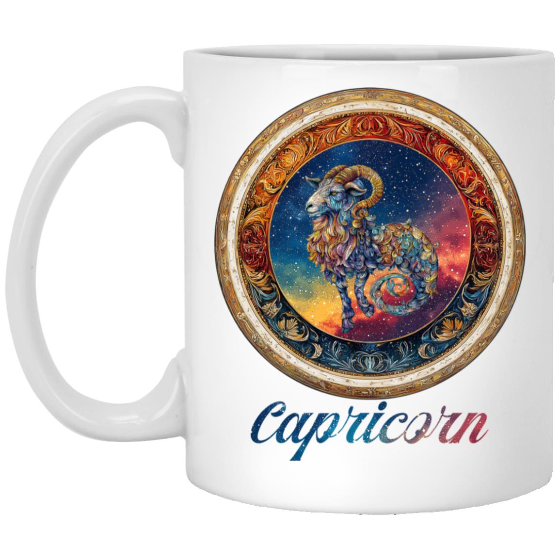 11oz White Mug Zodiac Capricorn