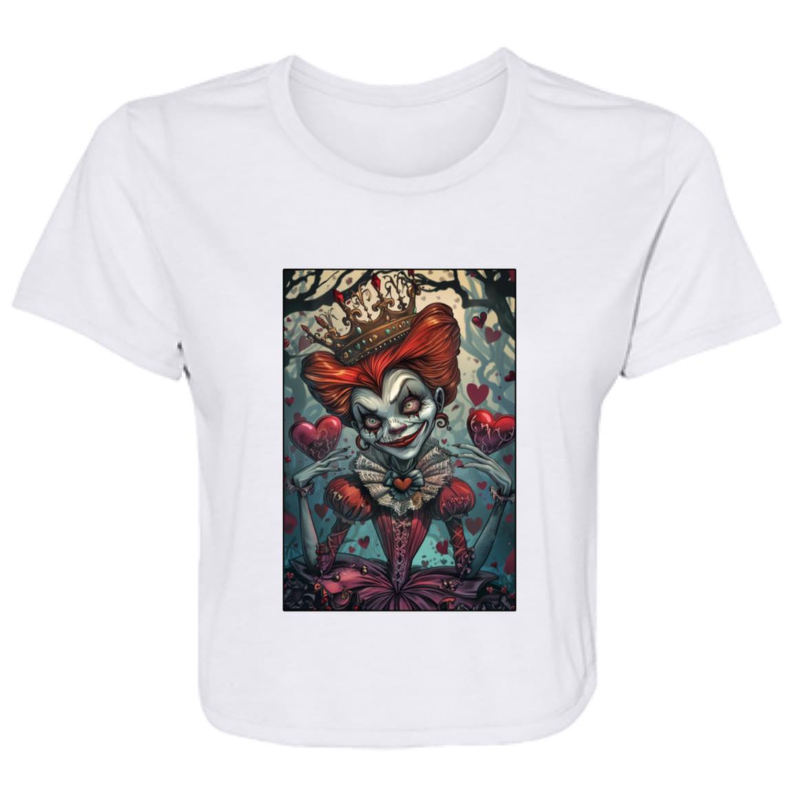 Flowy Cropped Tee Queen Of Hearts