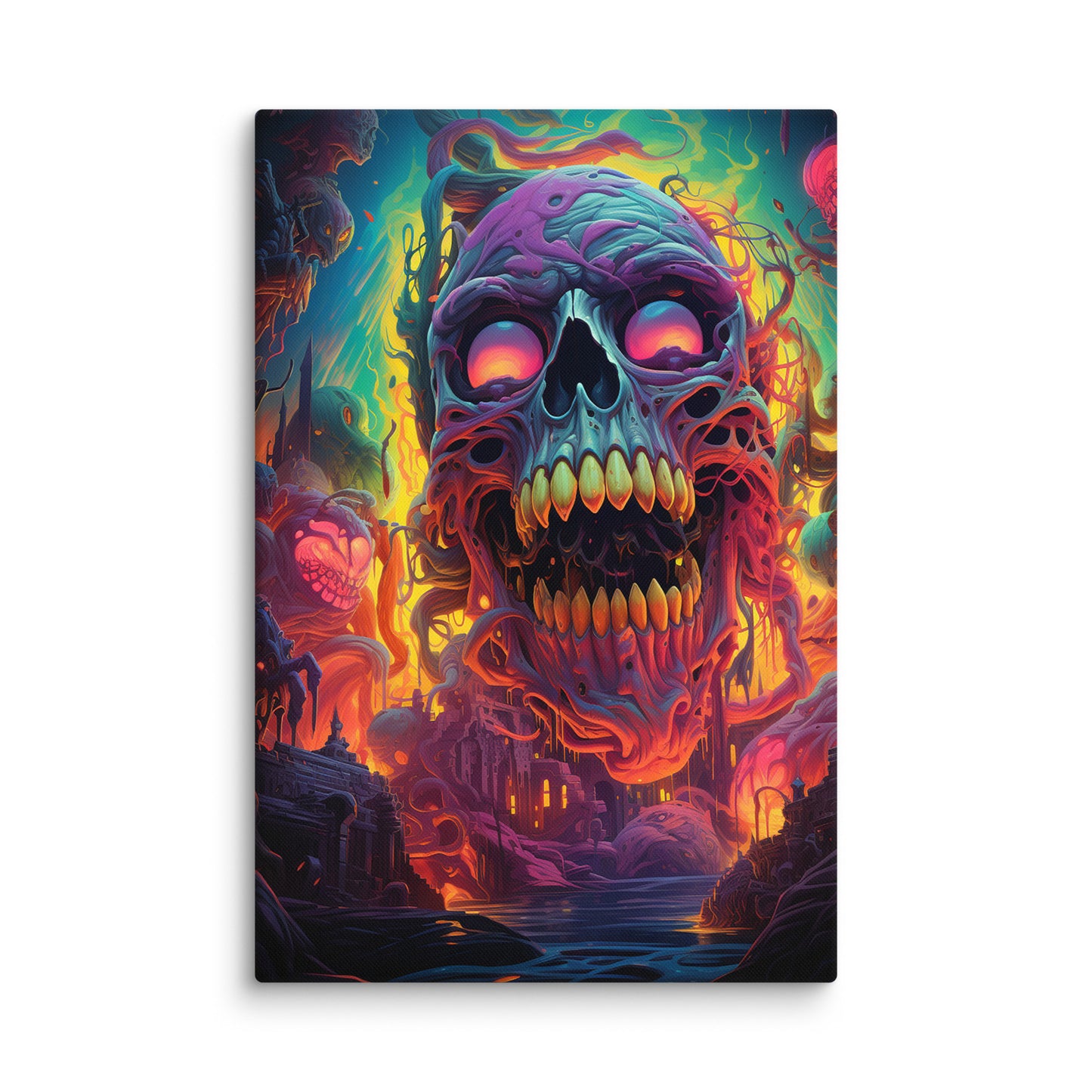 Canvas Psychedelic Skull