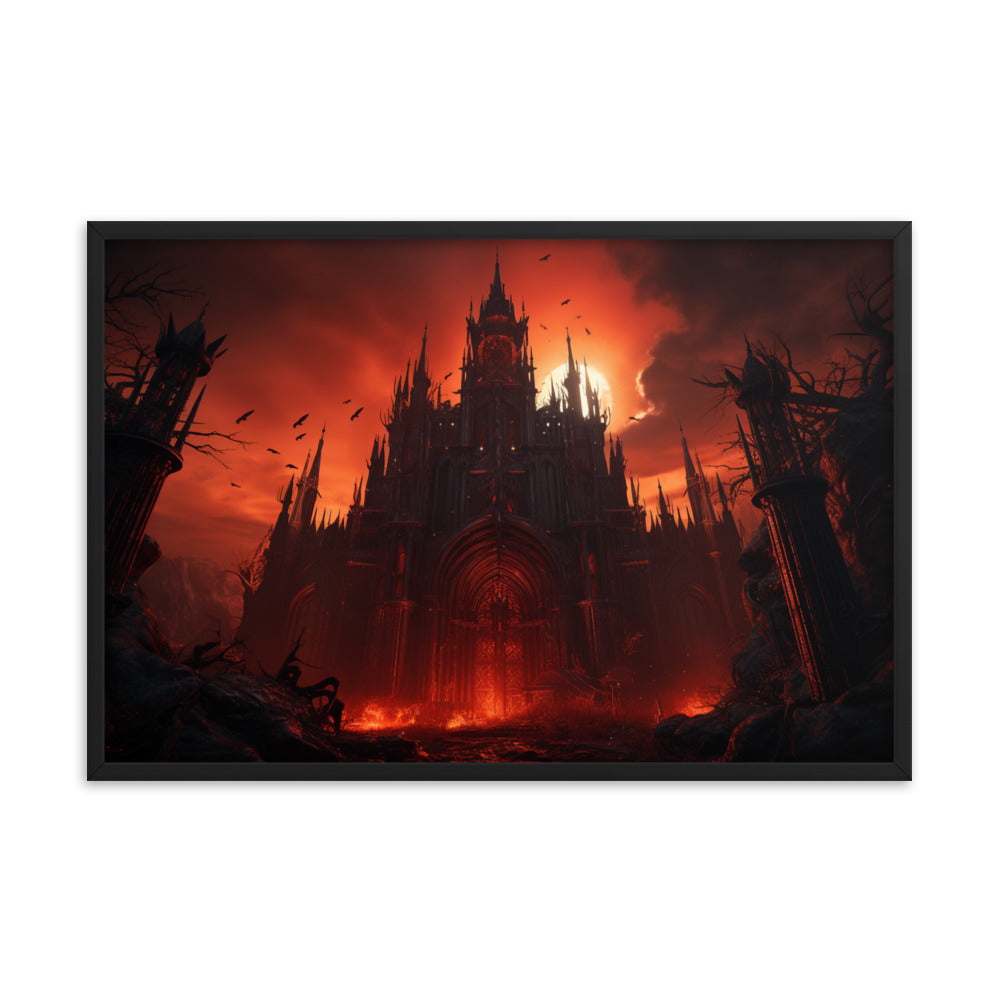 Framed Poster Hellish Gothic Castle