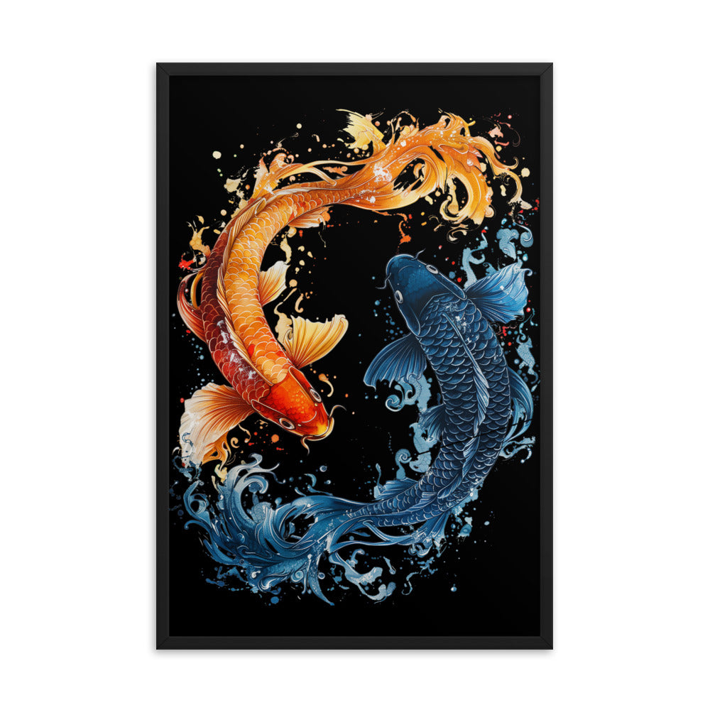 Framed Poster Koi Fish