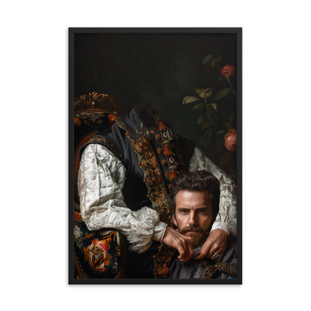 Framed Poster Decapitated Man Portrait