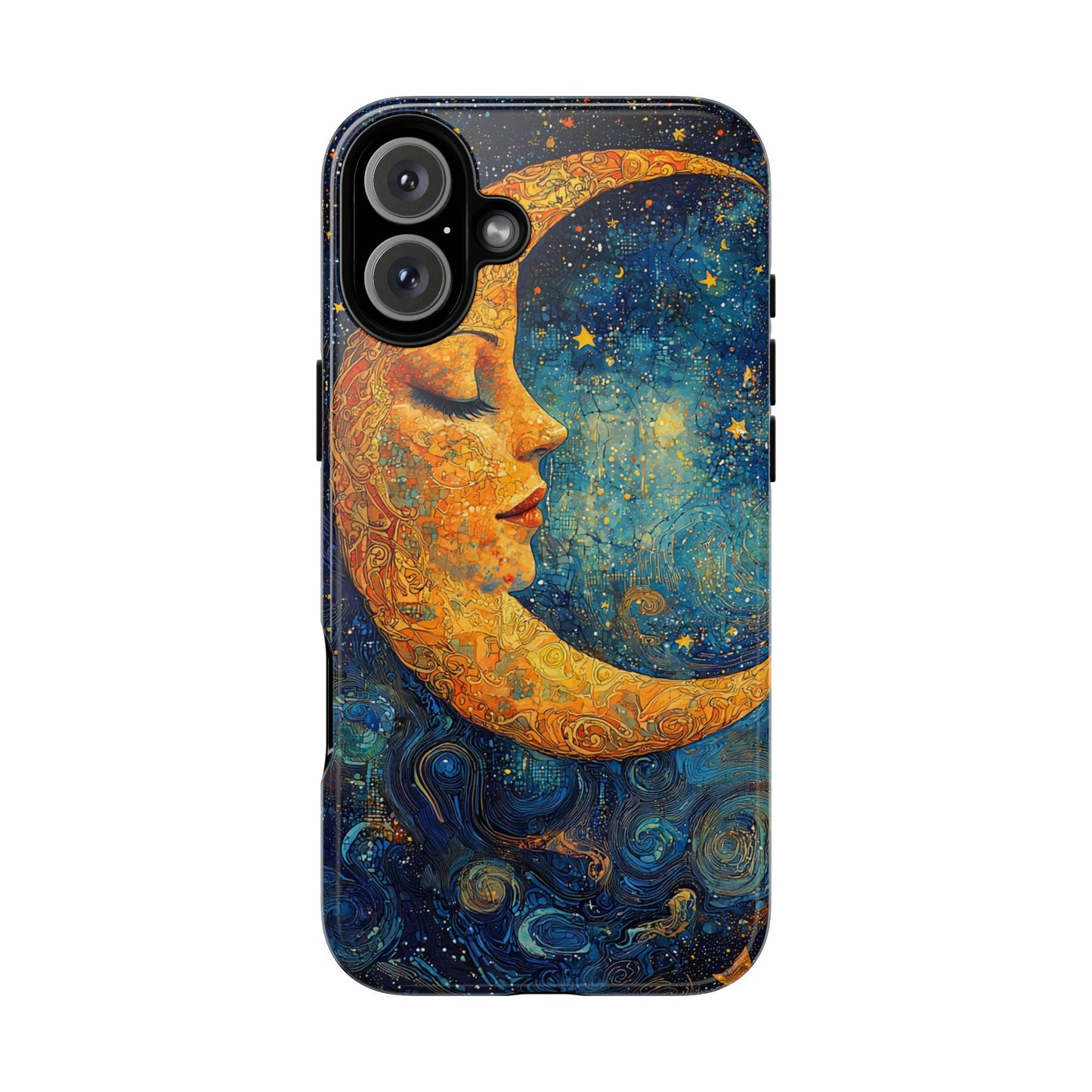 Artistic Crescent Moon Phone Case — Dreamy Starry Night Protection