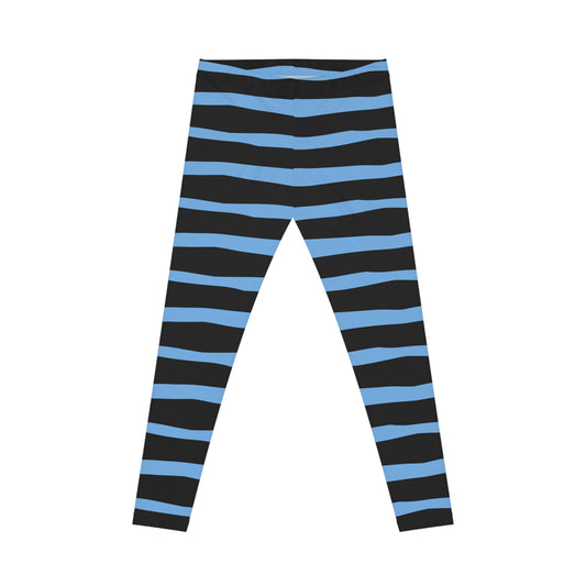 All-Over Print Leggings Striped Black/Blue
