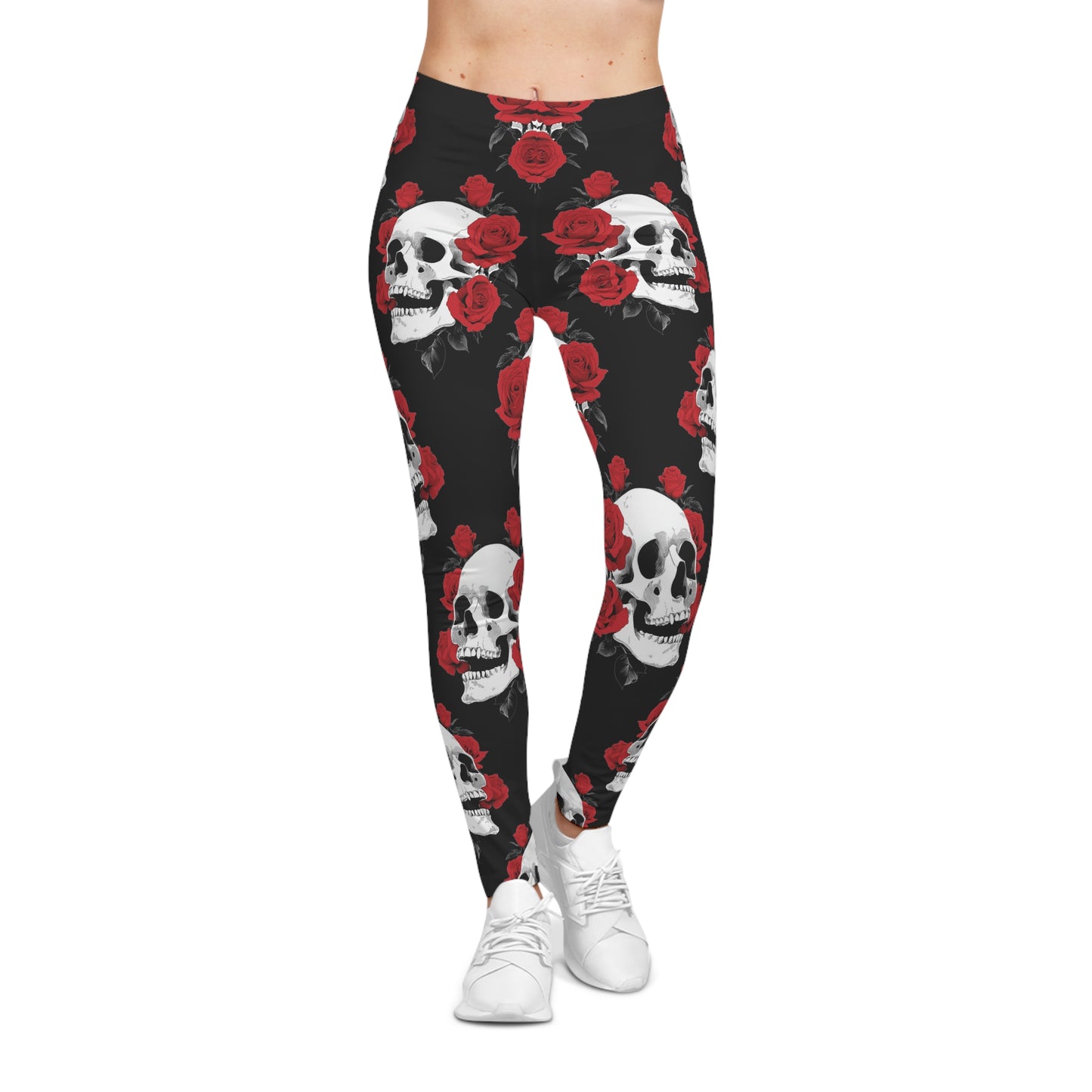 All-Over Print Leggings Skull & Roses