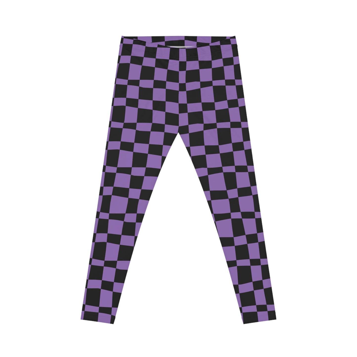 All-Over Print Leggings Checkered Black/Purple
