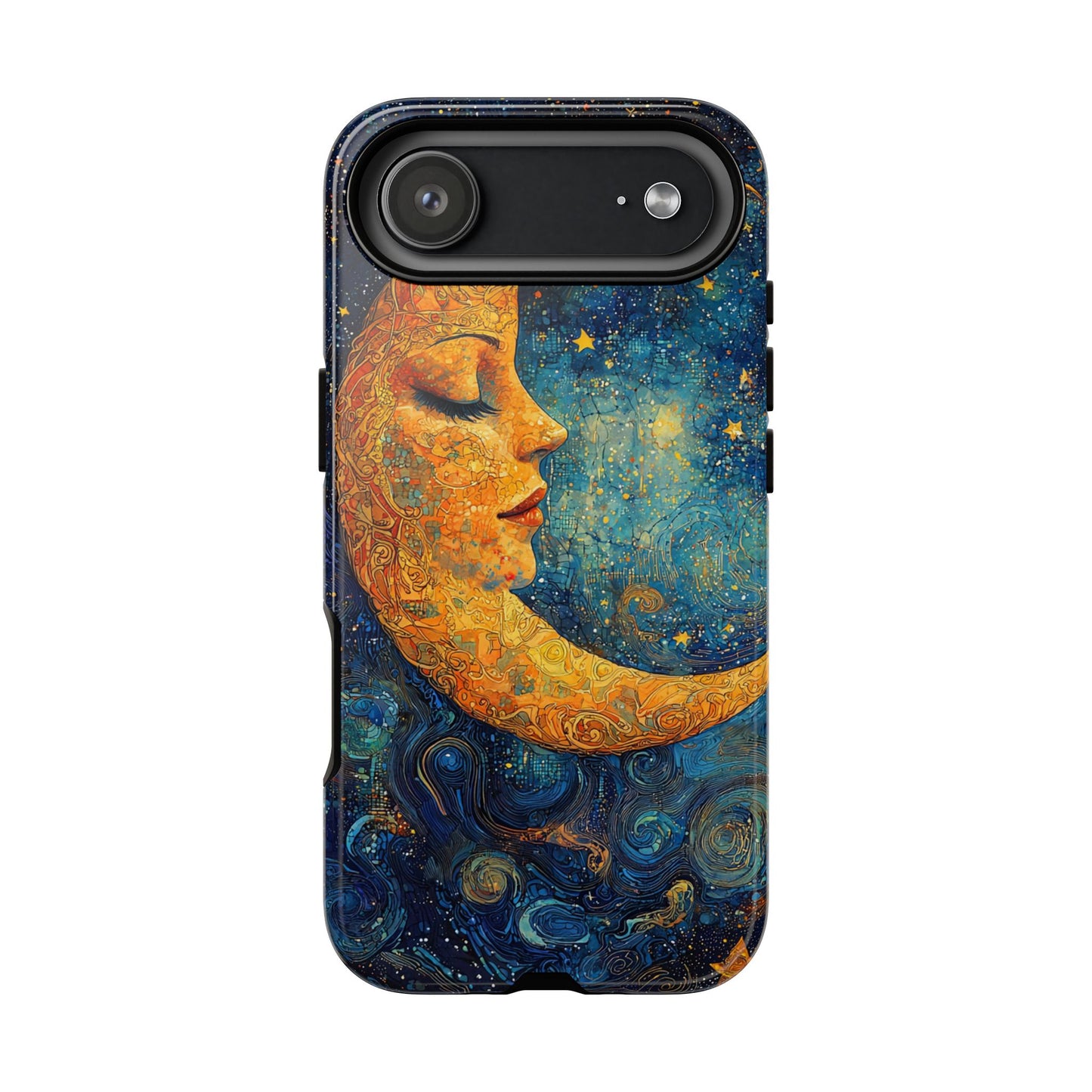 Artistic Crescent Moon Phone Case — Dreamy Starry Night Protection