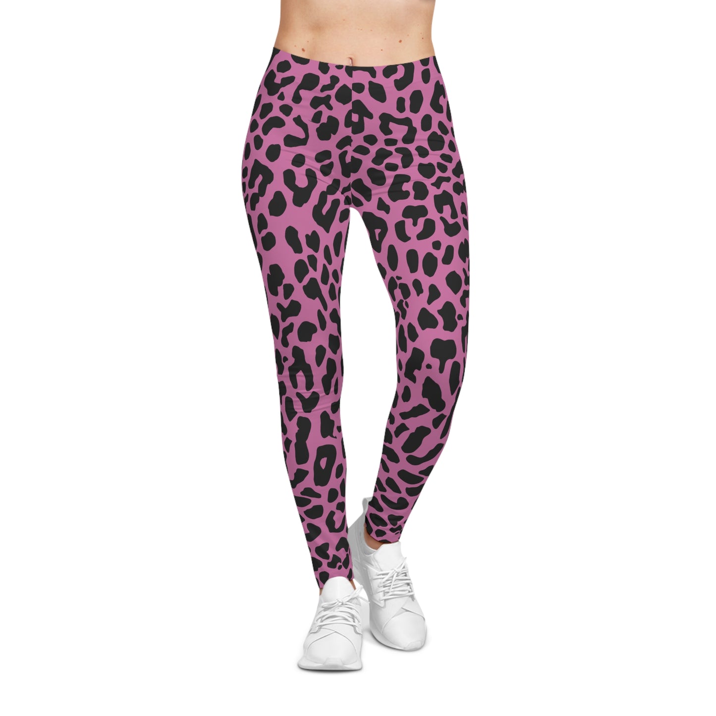 All-Over Print Leggings Leopard Pattern Black/Pink