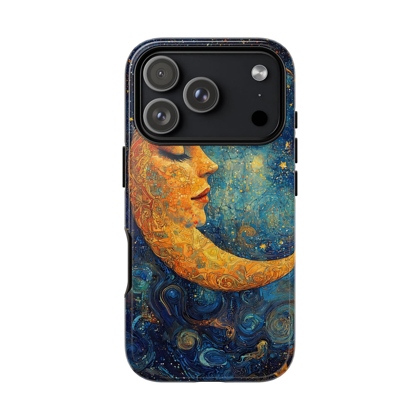 Artistic Crescent Moon Phone Case — Dreamy Starry Night Protection