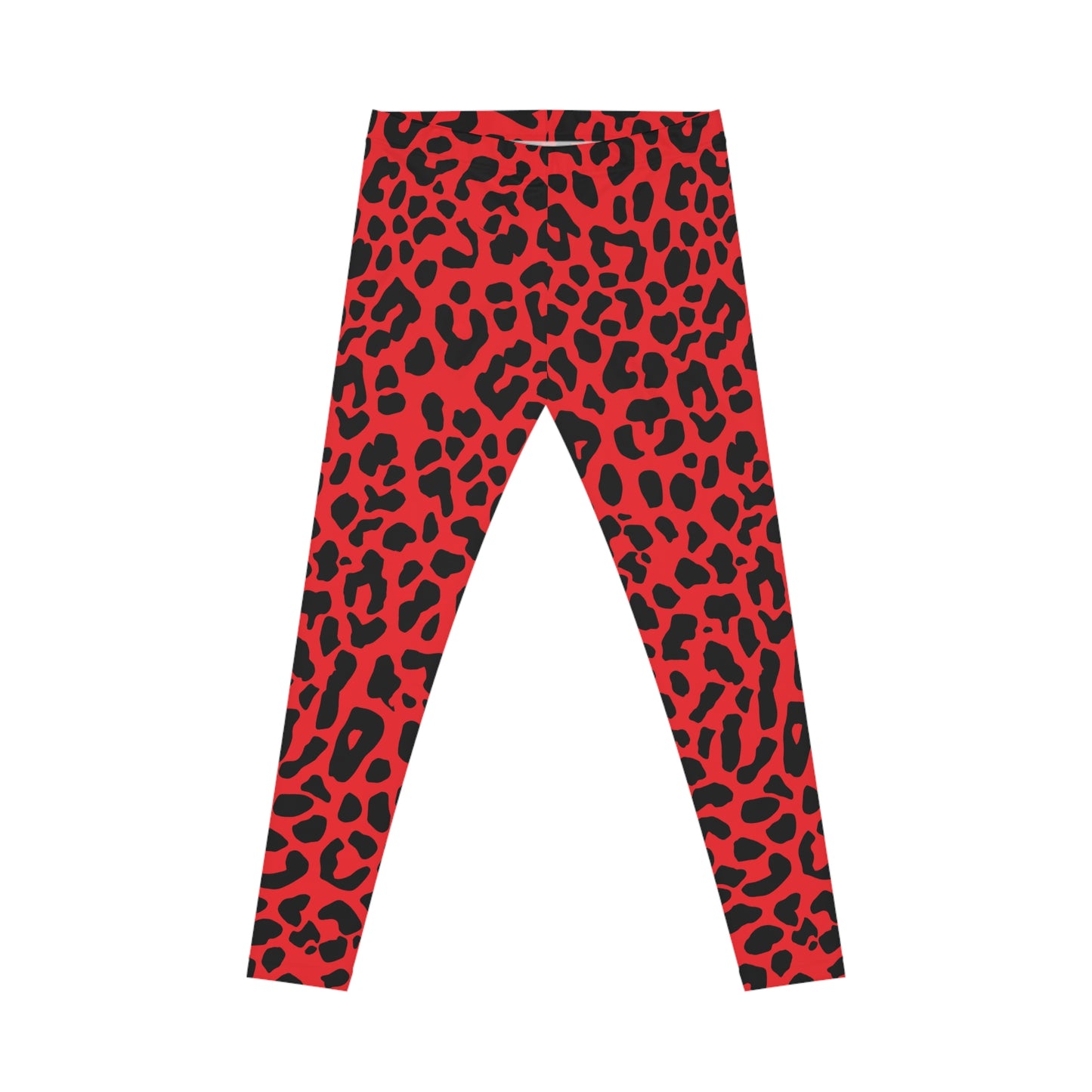 All-Over Print Leggings Leopard Pattern Black/Red