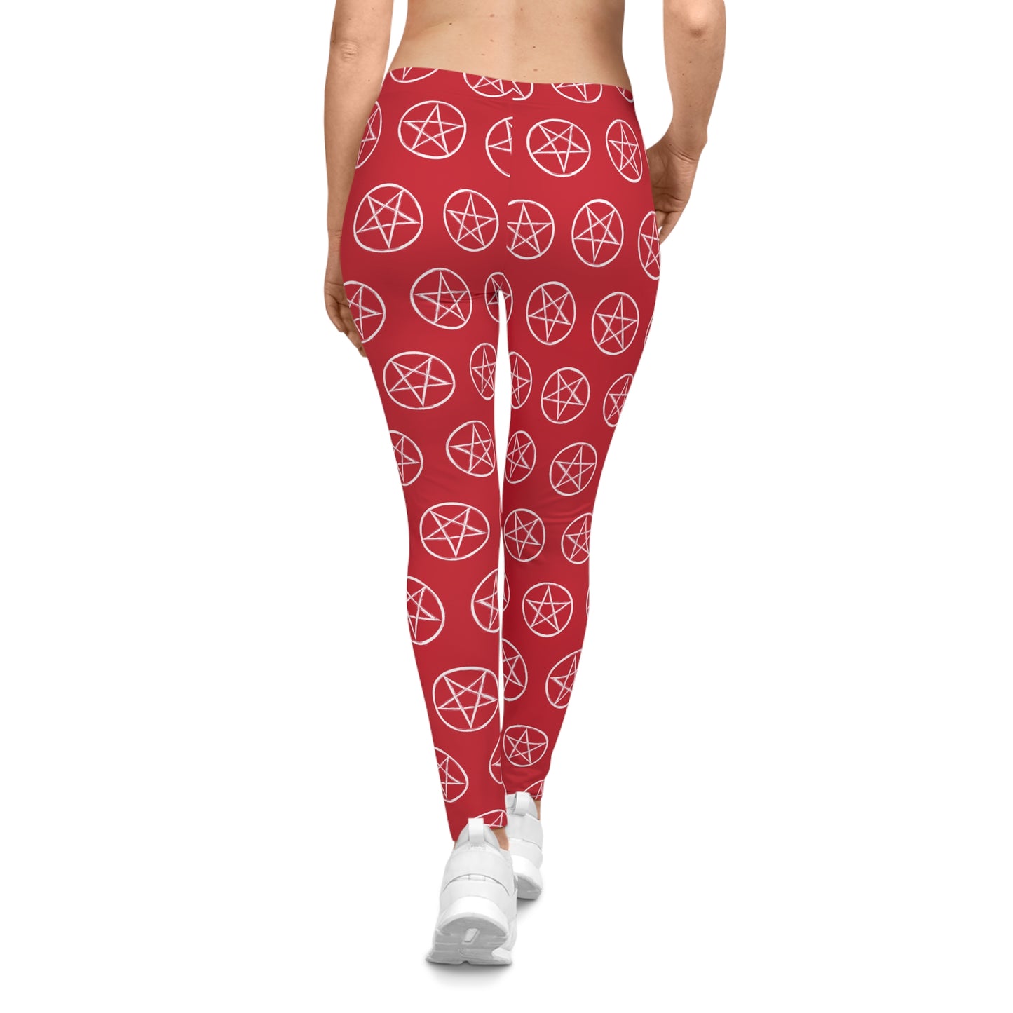 All-Over Print Leggings Pentagram Red
