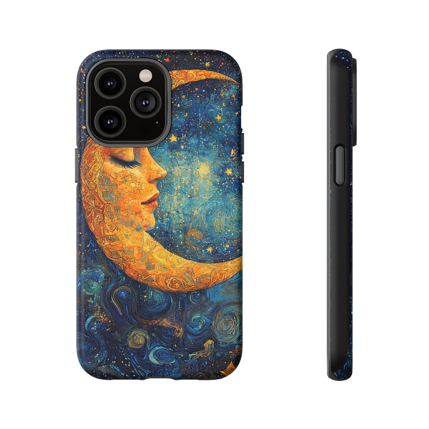 Artistic Crescent Moon Phone Case — Dreamy Starry Night Protection