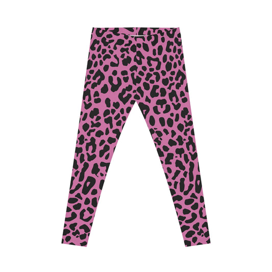 All-Over Print Leggings Leopard Pattern Black/Pink