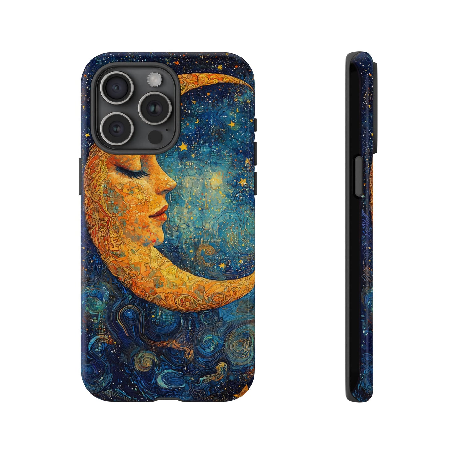 Artistic Crescent Moon Phone Case — Dreamy Starry Night Protection