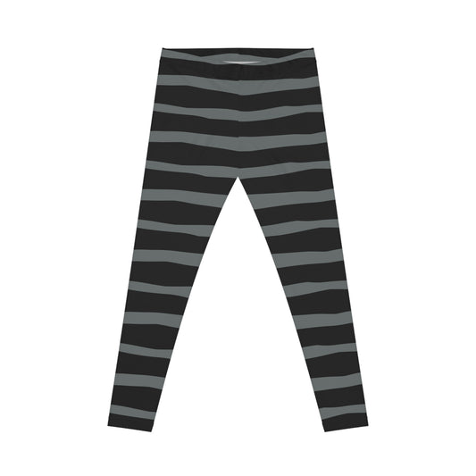 All-Over Print Leggings Striped Black/Grey