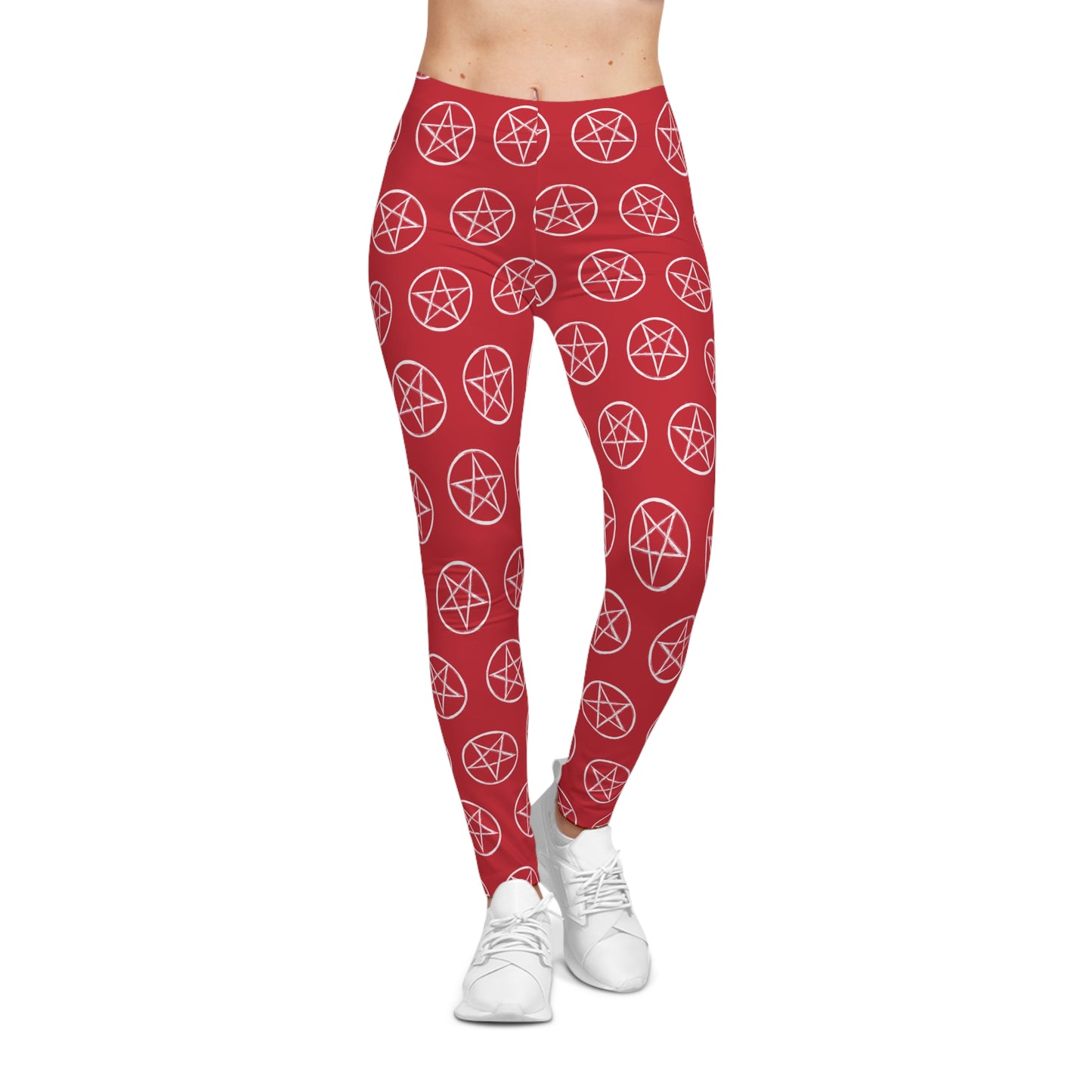 All-Over Print Leggings Pentagram Red