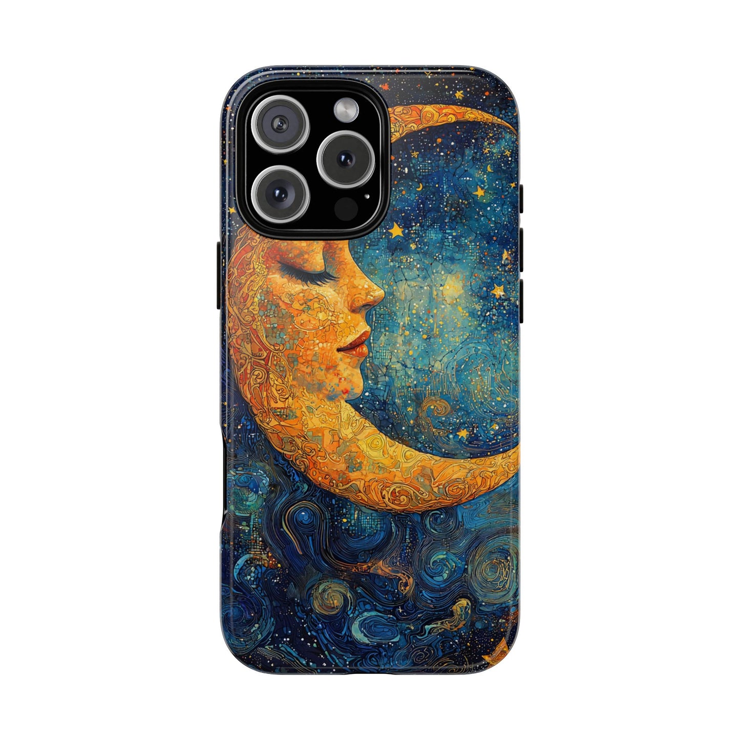 Artistic Crescent Moon Phone Case — Dreamy Starry Night Protection