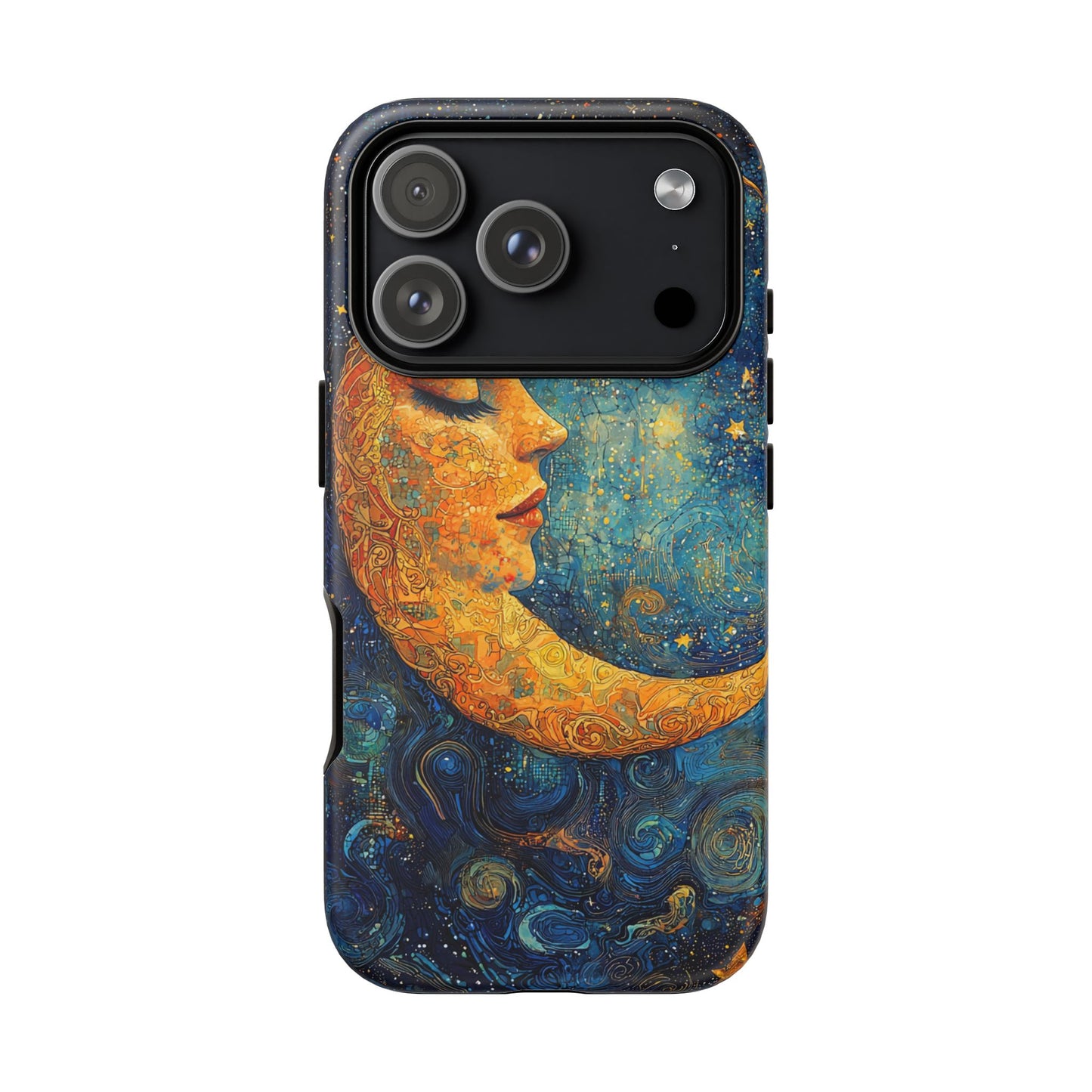 Artistic Crescent Moon Phone Case — Dreamy Starry Night Protection