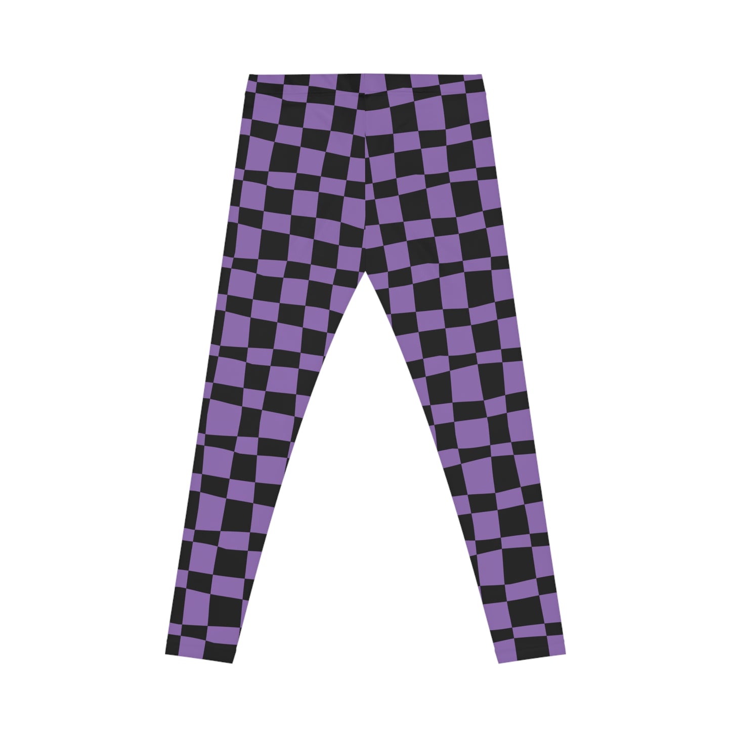 All-Over Print Leggings Checkered Black/Purple
