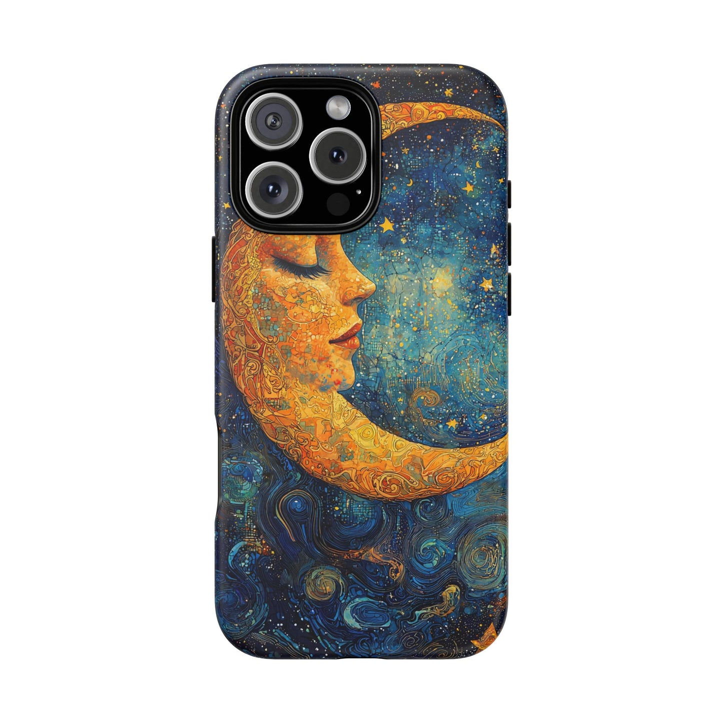 Artistic Crescent Moon Phone Case — Dreamy Starry Night Protection