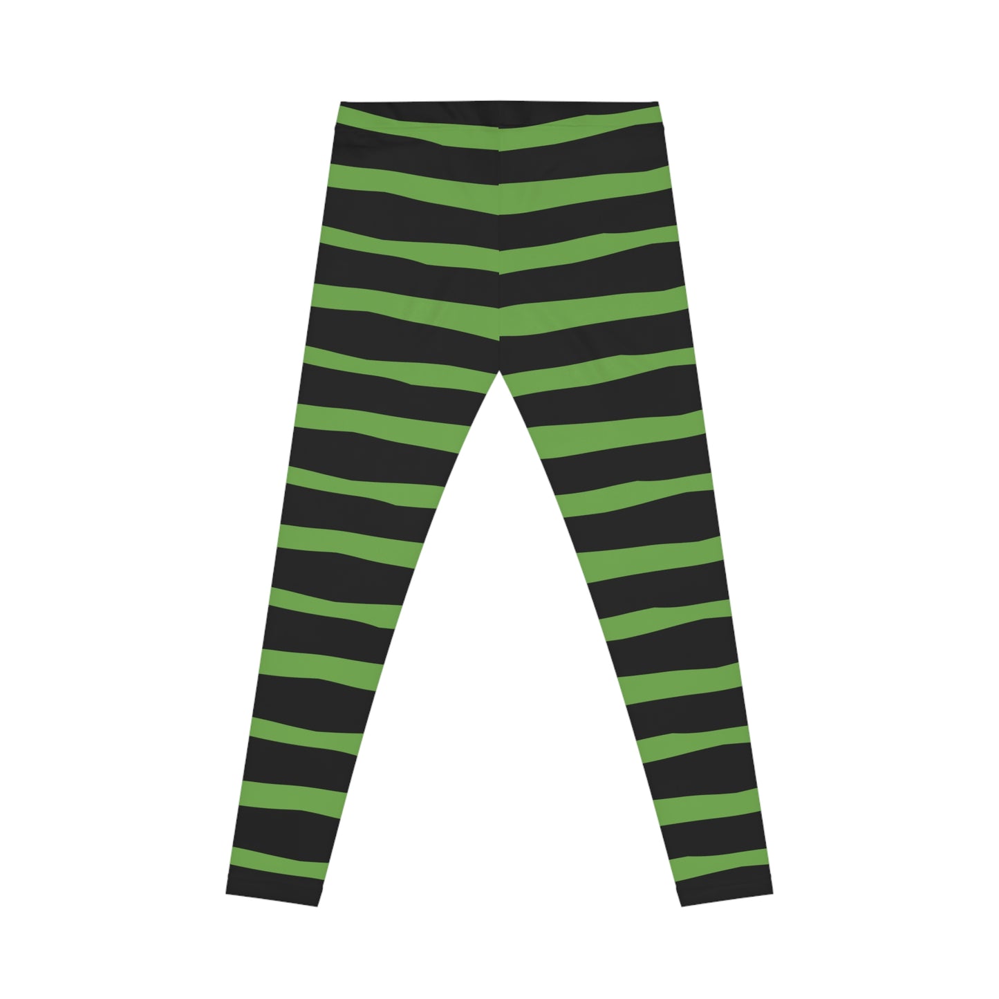 All-Over Print Leggings Striped Black/Green
