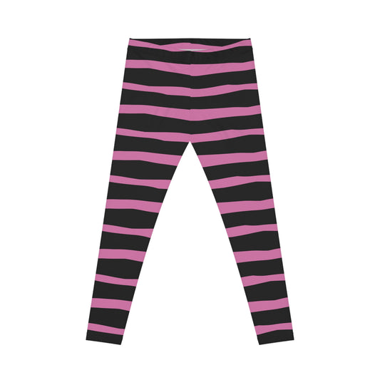 All-Over Print Leggings Striped Black/Pink