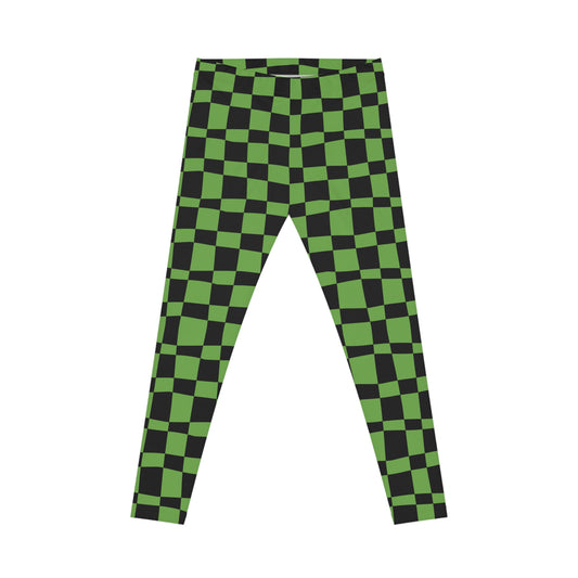 All-Over Print Leggings Checkered Black/Greeen