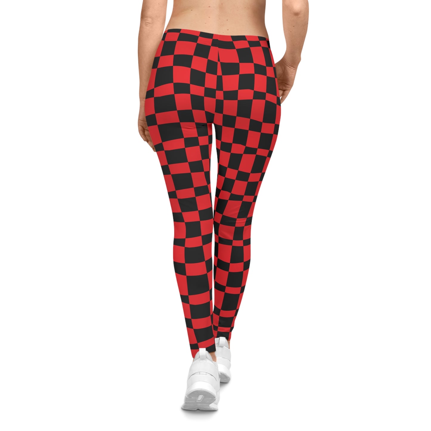 All-Over Print Leggings Checkered Black/Red