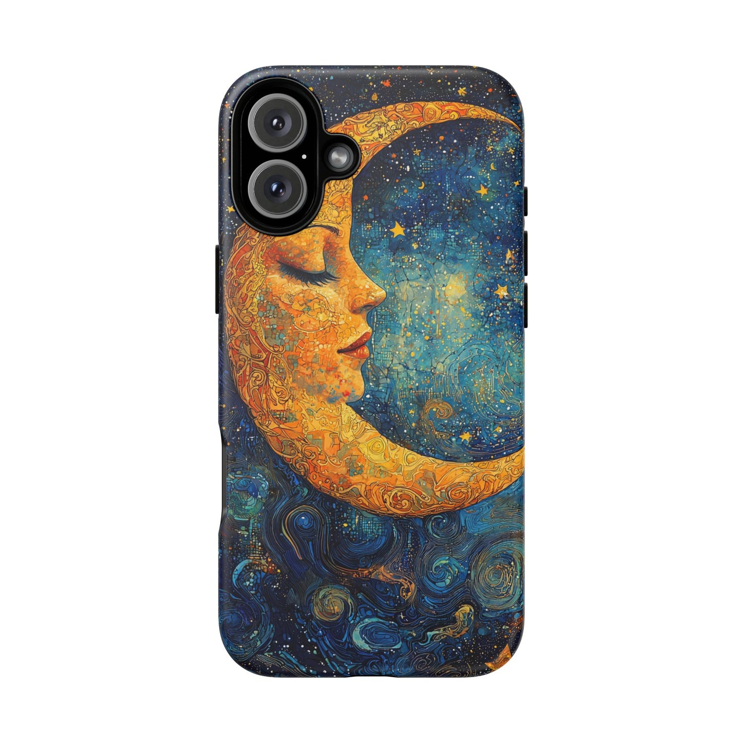 Artistic Crescent Moon Phone Case — Dreamy Starry Night Protection