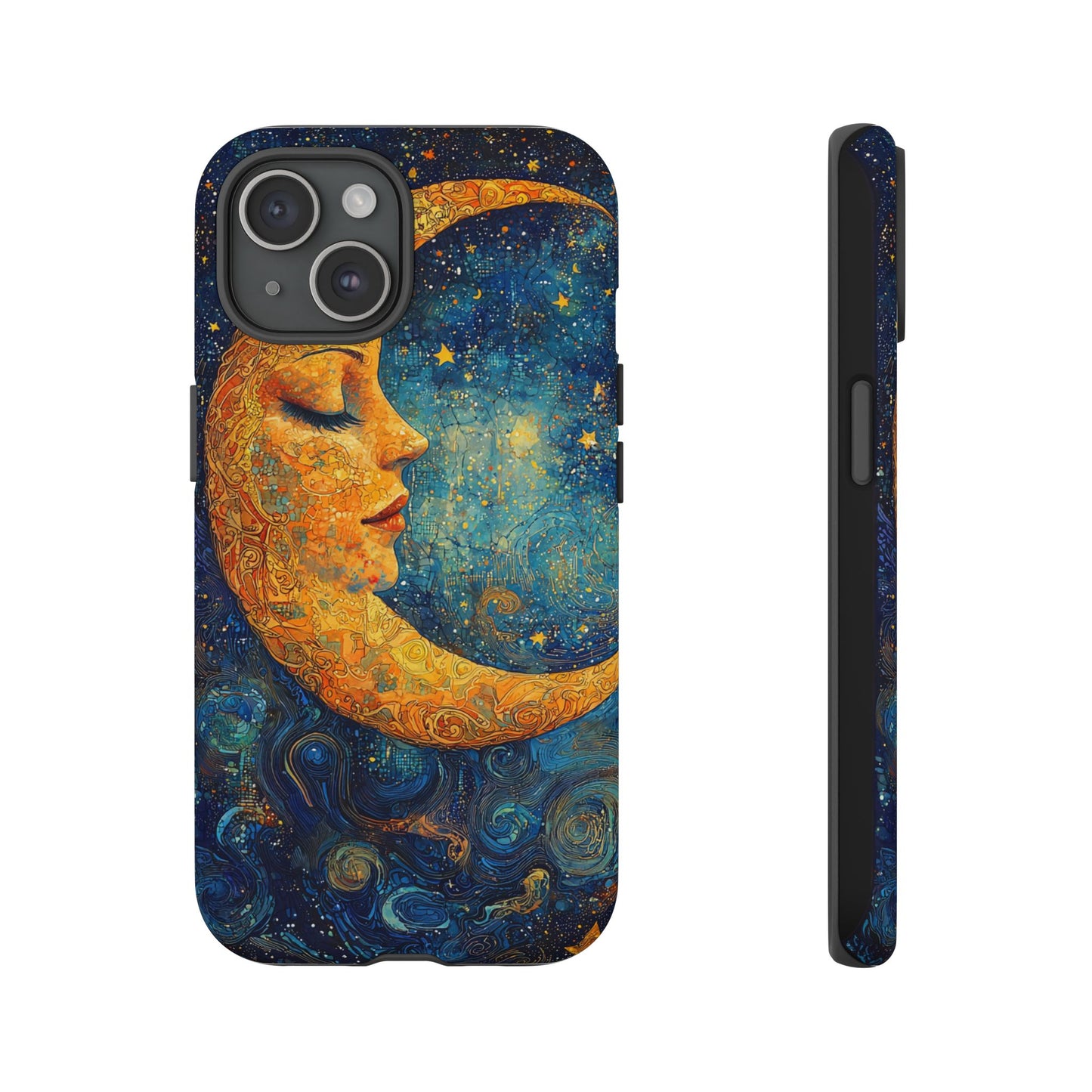 Artistic Crescent Moon Phone Case — Dreamy Starry Night Protection