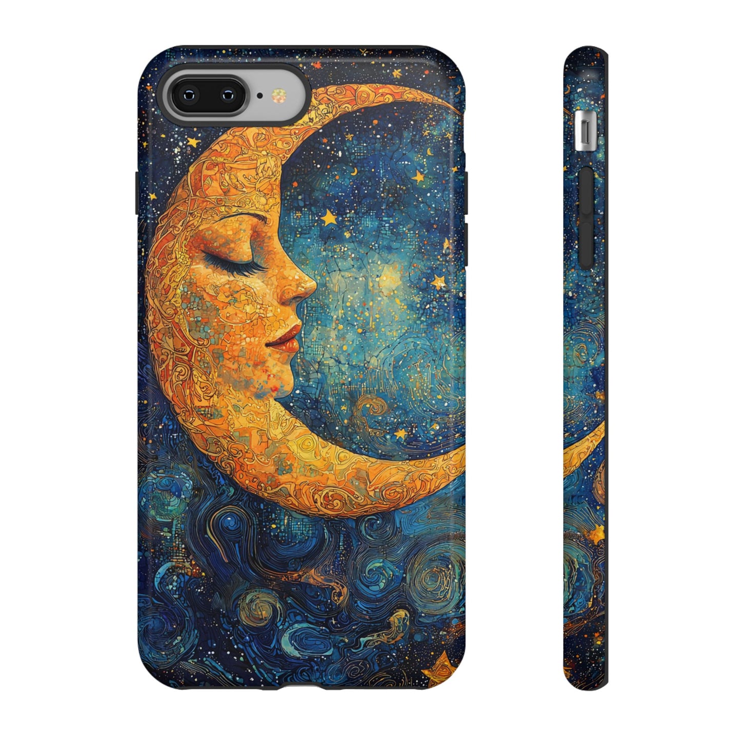 Artistic Crescent Moon Phone Case — Dreamy Starry Night Protection