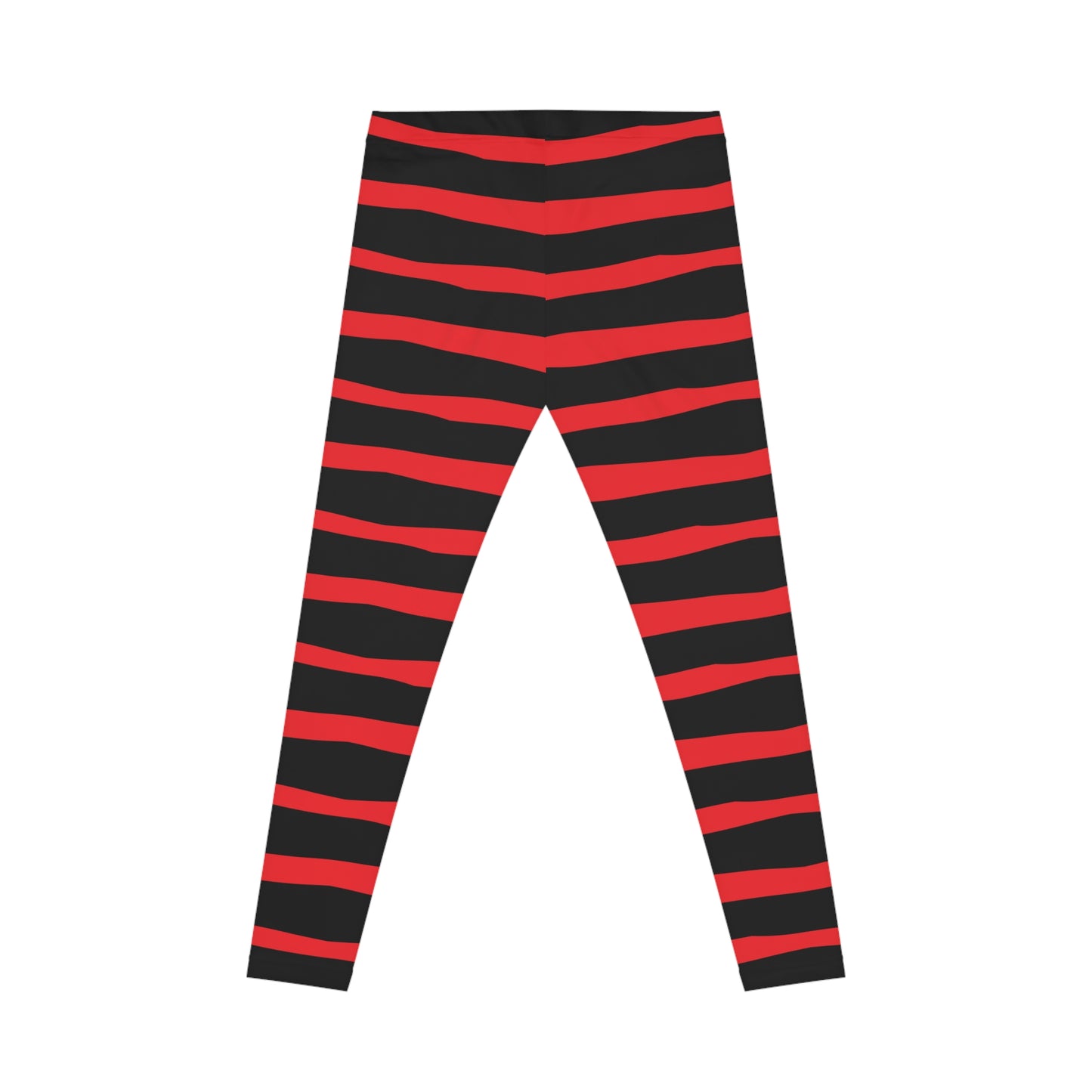 All-Over Print Leggings Striped Black/Red