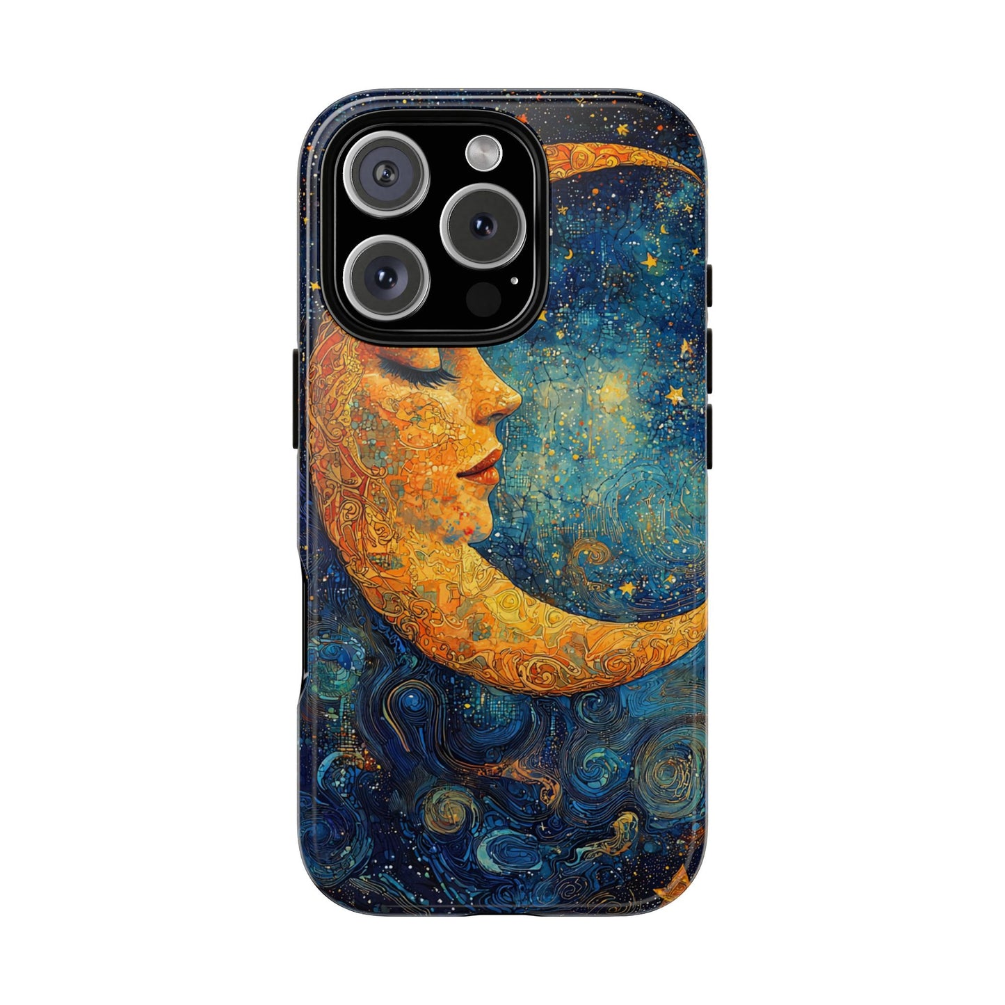 Artistic Crescent Moon Phone Case — Dreamy Starry Night Protection