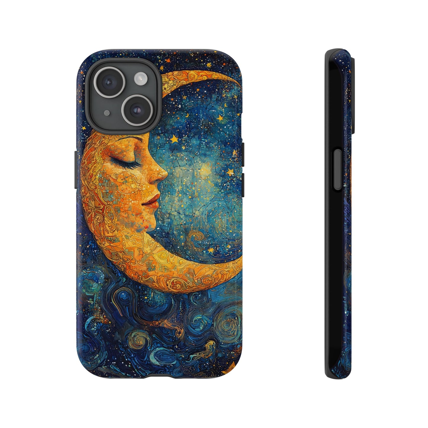 Artistic Crescent Moon Phone Case — Dreamy Starry Night Protection