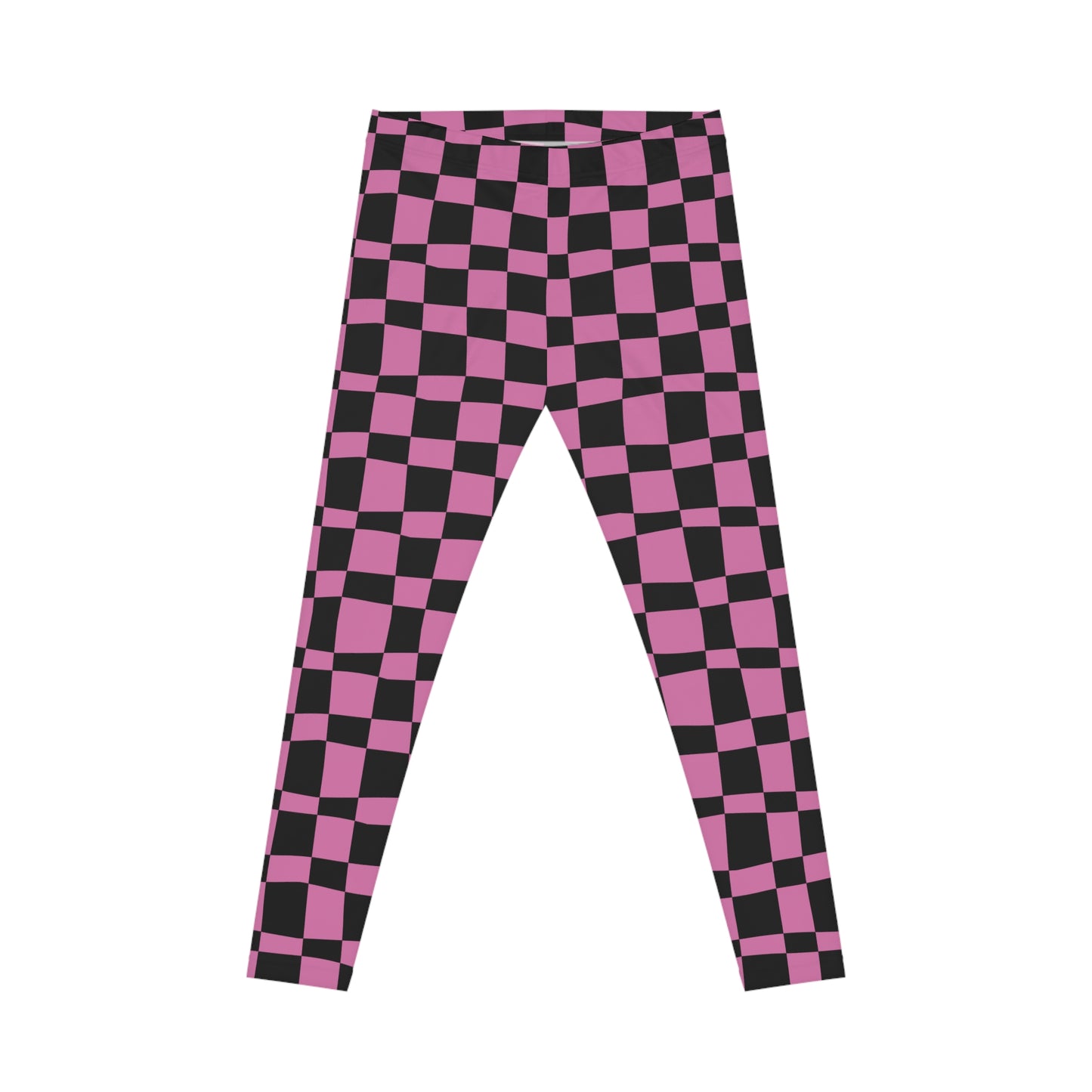 All-Over Print Leggings Checkered Black/Pink