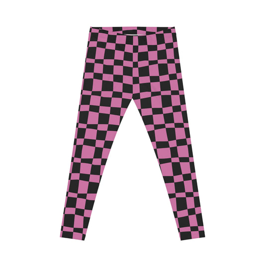 All-Over Print Leggings Checkered Black/Pink