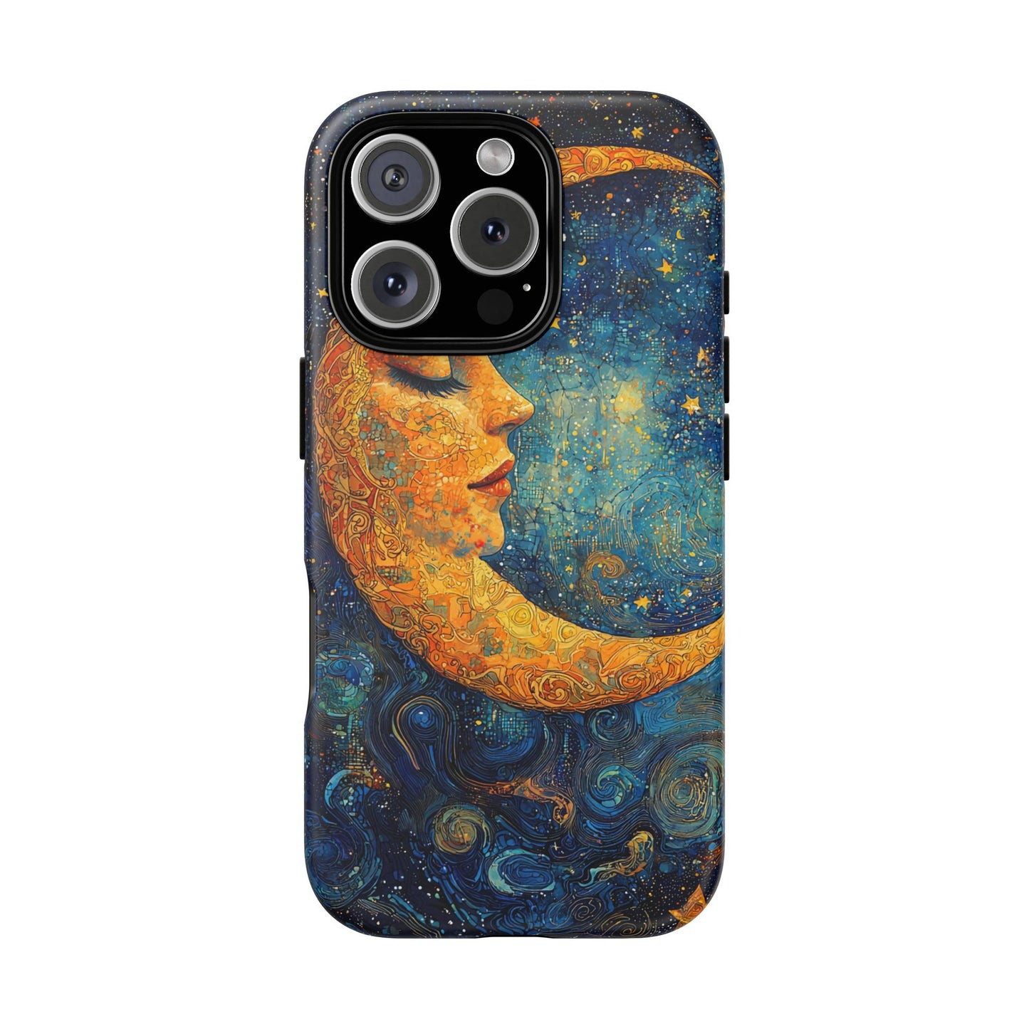 Artistic Crescent Moon Phone Case — Dreamy Starry Night Protection